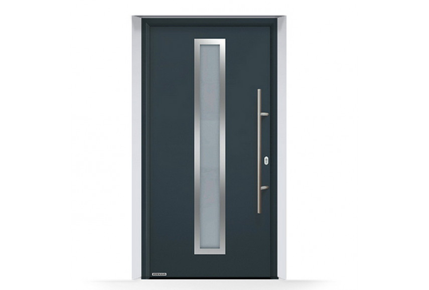 Входная дверь Thermo65, мотив THP700A, коробка А3 Серый антрацит RAL 7016